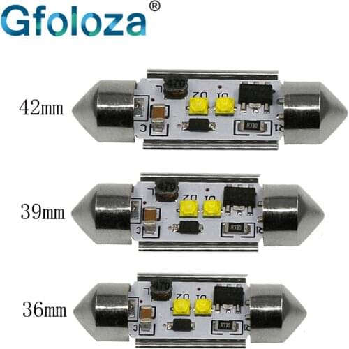 Gfoloza C5W Dome Can bus Led 36/39/42mm Interior Reading Luggage License Plate Lamp Cree Chip Festoon Bulb White 12V 1PCS