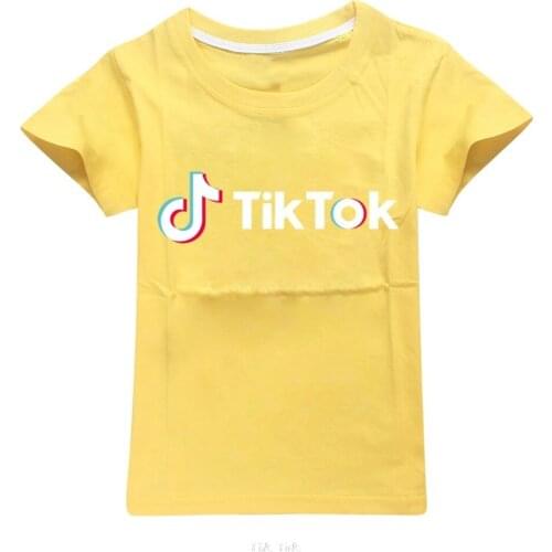 Hot Tik Tok Cotton T Shirt For Children Boys Girls 3D Print Fashion Short Top Summer Short Sleeve T-shirt Kids Clothes