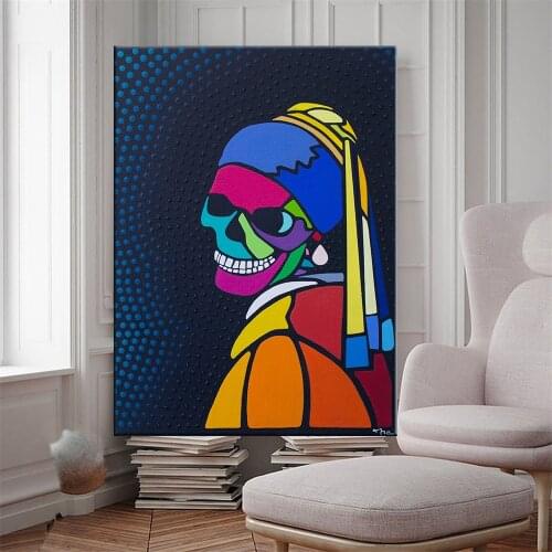 Graffiti Canvas Painting Woman Pearl Earring Poster and Prints Graffiti Canvas Painting Wall Pictures For Living Room Home Decor