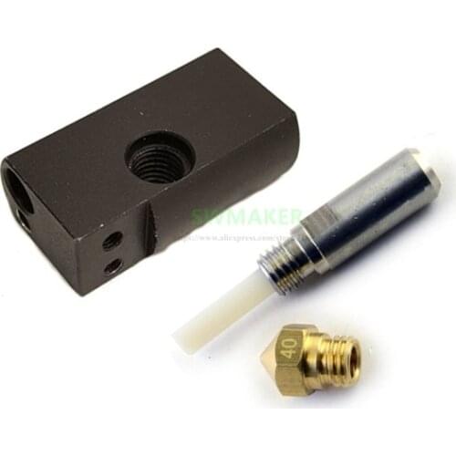 1.75mm D6 MK11 Hotend Kit for Wanhao Duplicator 6 3D printer PTFE linear thermal barrier tube 0.4mm nozzle heater block