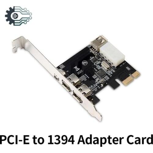 PCI-E to 1394 Adapter Card PCI-E x1 to 3-port DV High-definition Video Capture Card with 2*1394A 6Pin 1*1394A 4Pin Ports
