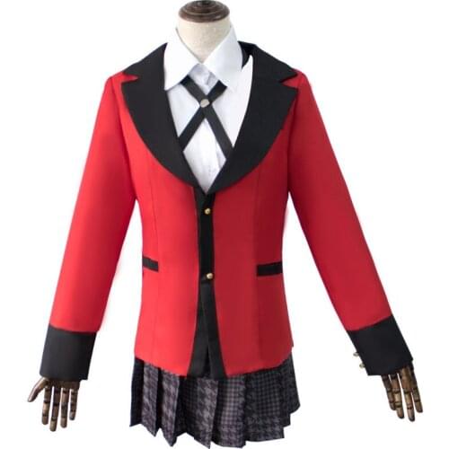Japanese Anime Kakegurui Costume Jabami Yumeko Cosplay For Girls Women School Uniform Lolita JK Style Shirt Skirt
