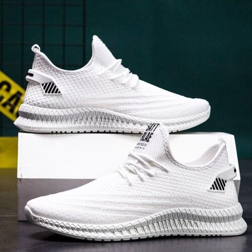 2021 Fashion Fly Woven Shoes Outdoor Breathable Mesh Sneaker Casual Running Shoes Male Tennis Sneakers Lightweight Sports Shoes