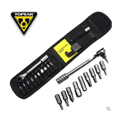 Topeak TT2524 Ratchet Rocket Lite DX Bicycle Hex Torx Wrench 15 in 1 Tool Kits Cycling Repair Tools Portable Bike Mini Tool Set