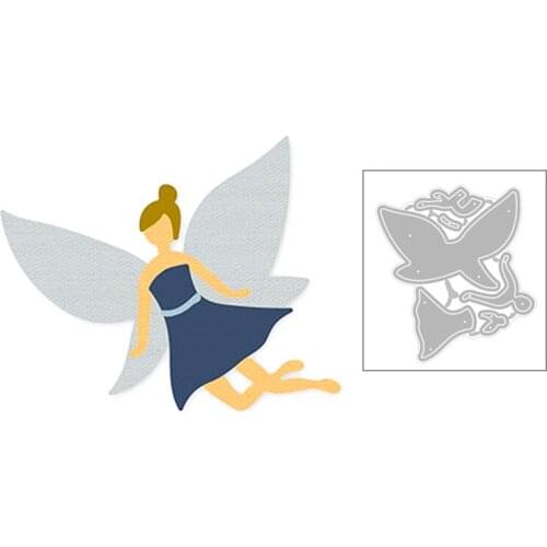 2020 Hot New Angel Fairy Tale Girl Dress Butterfly Wing Metal Cutting Dies and Foil For Scrapbooking Card Paper Making no stamps