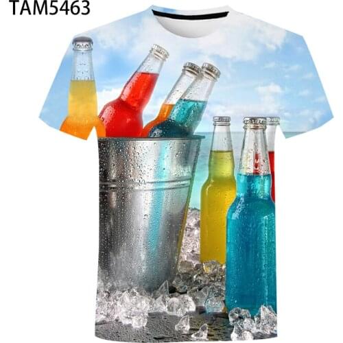 2021 Summer New Cotton Mens and Womens Fashion 3D Printing Creative T-Shirt Childrens Cute Oversized Short Sleeve Top