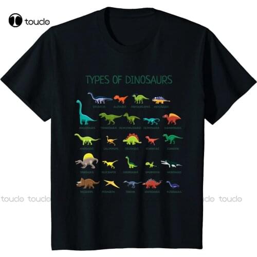 New Kids Types Of Dinosaurs Dino Identification T-Shirt Cotton Tee Shirt