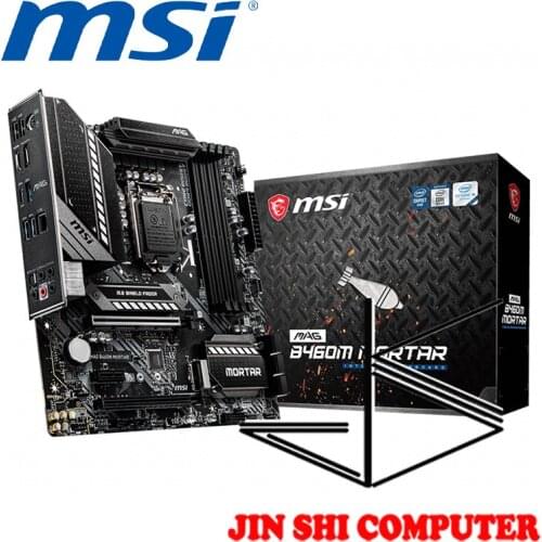 NEW MSI MAG B460M MORTAR Supports 10th Gen Intel® Core™ LGA 1200 socket Supports DDR4 Memory, up to 2933 MHz(Max) Turbo M.2
