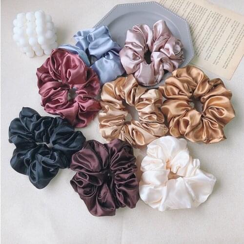 Solid Color Satin Hair Scrunchies Elastic Band Made Of Hair Rubber Band Ponytail Holder Summer Headwear Women Hair Accessories