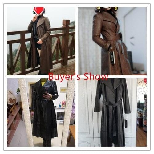 Real 100% Sheepskin Coat 2020 Autumn Winter Jacket Women Genuine Leather Jacket Long Trench Coats Chaqueta Mujer MY3714 s