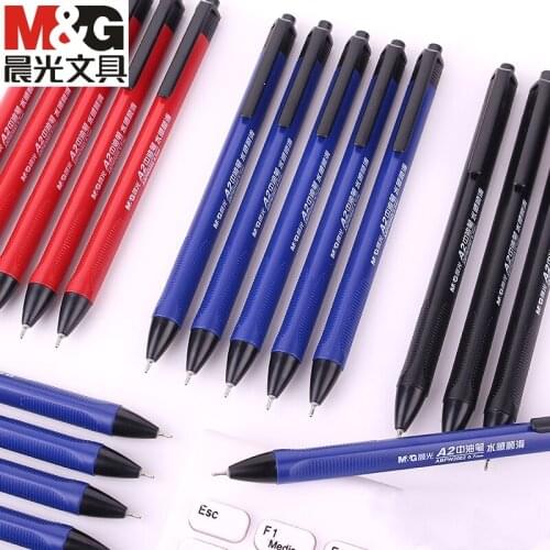M&G 40pcs Semi Gel Writing Ball Point Pen 0.7mm Black/Blue/Red Economic Ball Pen for School and Office Gift Supply Ballpoint