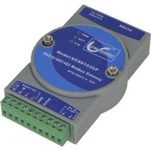 Industrial grade RS232/485/422 to modbus RTU/ASCII to TCP rail mounting 9-48V