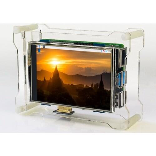 Raspberry Pi 4B 3.5 Inch Touch Screen Display + Acrylic Case + Cooling Fan Optional Kits for Raspberry Pi 4 Model B/3B+/3B