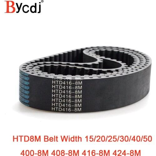 HTD 8M synchronous belt C=400/408/416/424 width 15/20/25/30/40/50mm Teeth 50 51 52 53 HTD8M Timing Belt 400-8M 416-8M 424-8M