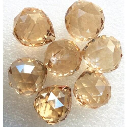 Feng Shui ball 30mm Chmpagne 4PCS/Lot Hanging Crystals Glass Decorations for Wedding Crafts Chandelier Ball Pendant Parts