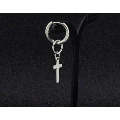 SOHOT Minilism Chic Metal Long Chain Tassel Jewellry Unisex Punk Style Assymetric Cross Shape Female Hoop Earrings Fashionable