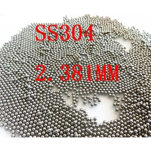 2.381mm Dia G100 Accuracy 304 Stainless Steel Industry Solid Ball, about 1000 pcs/lot