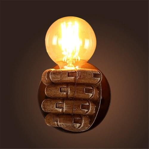 Indoor LED European retro handheld bulb wall lamp decoration E27 wall lamp home lighting living room bedroom lamp round