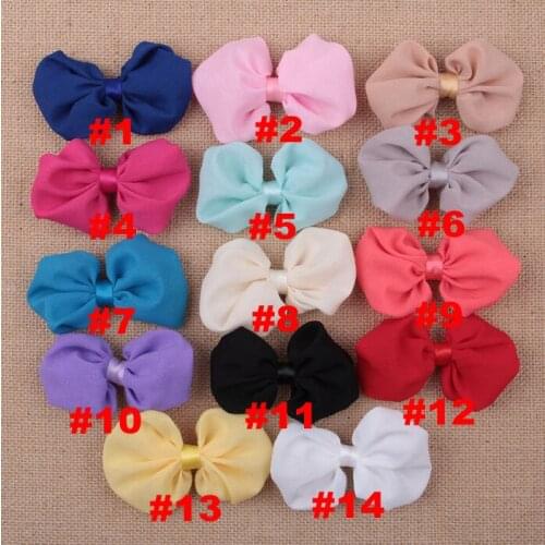 Yundfly 5pcs Chiffon Bowknot For Kids Girls Headwear Hair Bow For DIY Headband Accessories
