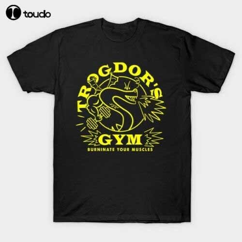 Trogdor’s Gym Homestar Runner Dragon Fitness Parody Funny Black T-shirt
