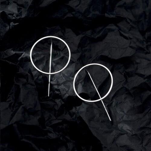 New Exaggerated Contracted Hollow Round Circle Drop Earrings Jewelry Genuine 925 Sterling Silver For Women Valentines Gift