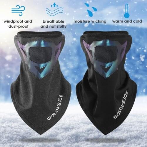 Winter Cycling Headwear Warm Fleece Balaclava Windproof Face Shield Reflective Sign Bandana Running Ski Fishing Sports Scarf