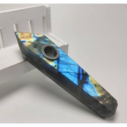 1pc 100% natural quartz crystal smoking pipe labradorite wands reiki healing gifts wholesale price