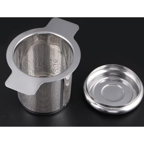 1Pc Reusable Stainless Steel Tea Infuser Basket Fine Mesh Strainer 2 Handles