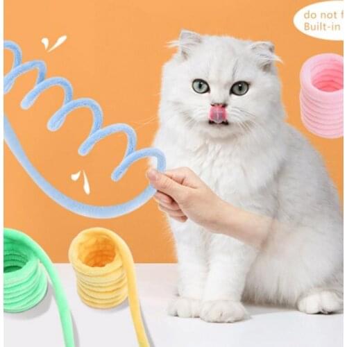 1pc Cat Spring Toy Plastic Coil Spiral Springs Pet Action Wide Durable Interactive Toys