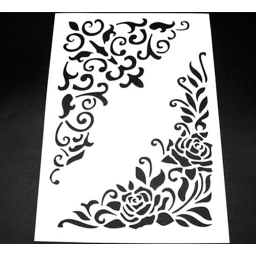 1pc Stencils Openwork Lace Painting Template DIY Embossing Accessories For Scrapbooking Coloring Reusable Office School Supplies
