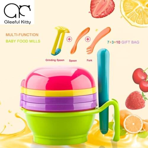 2020 10PCS/set Feeding Baby Food Mills manual Baby Food Grinder for fruit and vegetables infantil de cocina Food Press Machine