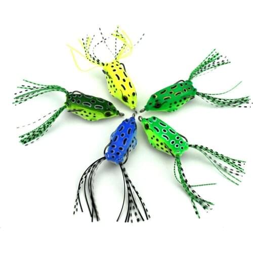 100Pcs Soft Fishing lures 5CM 8G Plastic Frog Lure With Hook Top Water Artificial Fish Tackle Wholesale wholesale