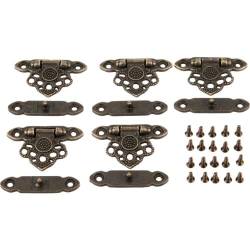 5Pcs 37*25mm Antique Bronze Box Latch Hasp Jewelry Padlock Hasp Locked Wooden Wine Gift Box Handbag Buckle Hardware