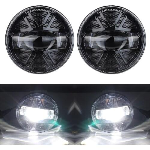 2pcs Suzuki Jimny LED Fog Light with Black Inner Bezel Bumper 6500-7000K Fog lamp