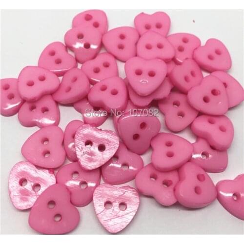 200pcs 12mm Pink Buttons Sewing Accessories Heart Button For Scrapbooking Embellishments Cardmaking