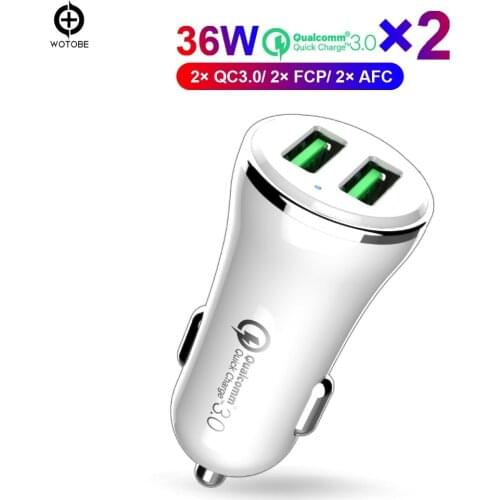 2019 innovative product for mobile phone 36W 2 Ports Quick charge 3.0 in-car charger WOTOBE factory price