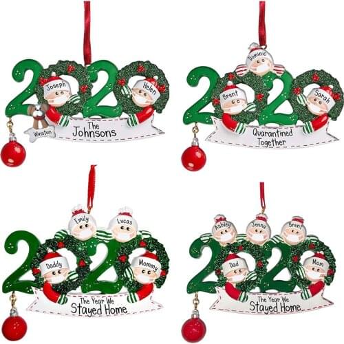 2020 Quarantine Christmas Tree Decoration Keychains Santa Claus With Mask Hanging Ornament Toilet Paper Accessories Family Party