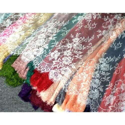 3meter Eyelash Lace Fabric DIY Decorative High Quality Soft Off Nylon Eyelash Lace Trim Wedding Dress Fabric