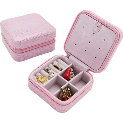 30pcs/lot Korea creative small Jewelry boxes Jewelry Storage Cases portable travel Pu Earrings snake leather box