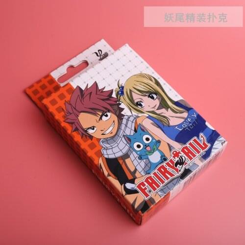 54pcs cards Anime cartoon Fairy Tail Cosplay Board Game Cards Hardcover poker toy gift with box