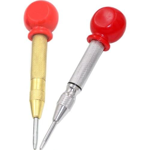 1PCS Red Handle 5.12" Automatic Center Pin Punch Spring Loaded Marking Starting Holes Tool For Metal Drilling 2 Colors