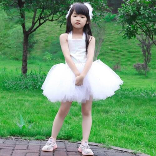 Girls White Swan Dance Dress Children Holiday Party Tutu Dress Performance White Birthday Girls Kids Dresses Toddler Clothes
