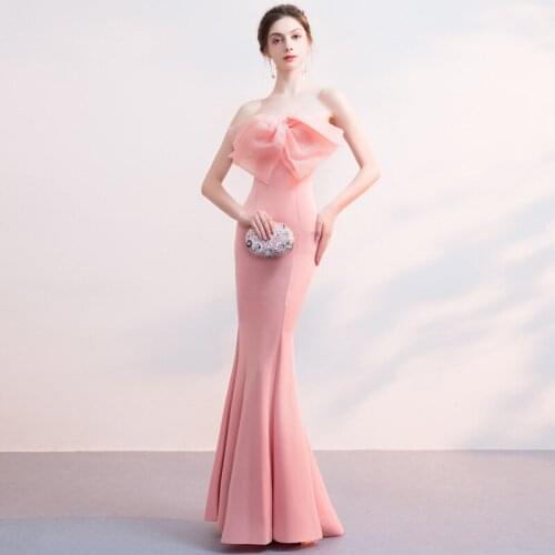 Noble Splicing Strapless Mexi Dresses Women 2021 New Evening Party Dress Cheongsam Temperament Sequins Vestidos De Festa Qipao