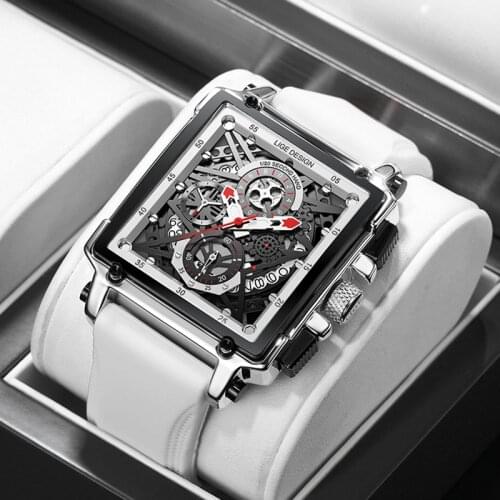 2021 New Men Watches LIGE Top Brand Luxury Waterproof Quartz Square Watch For Men Date Sport Hollow Clock Male Relogio Masculino