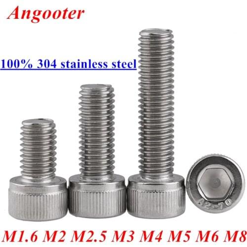 DIN912 Allen socket head screw 304 stainless steel M1.6 M2 M2.5 M3 M4 M5 M6 M8 Hexagon socket head cap screws hex socket screw