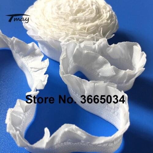 #1605 White Color Elastic Bands 4yards/lot Lace Trim 20MM(6/8") Wide Stretch Lace Ribbon Fabric Riband Tape Hair Band DIY Sewing