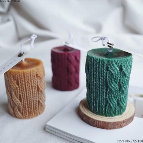 Wool roll Candle Diy Mold Columnar Aromatherapy Embossed Soy Candle MoldCandle Making Molds