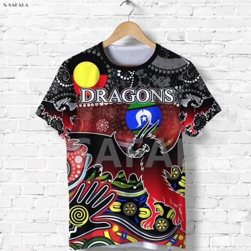 Color Dragons Anzac Day St George 3D Fashion Full Printed Round Neck T-Shirt Men Women Harajuku Casual Tee Short Sleeve