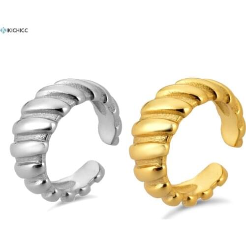Kikichicc 925 Sterling Silver Classic Twist EarCuffs Cuff Earring Ear Cuff No Piercing Clips Rock Punk Women Fashion Jewelry