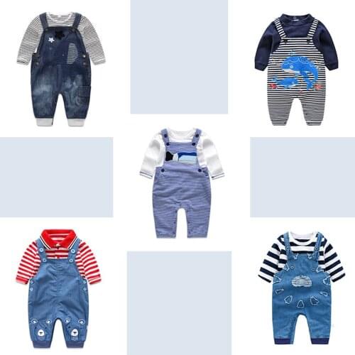 Baby Boy Clothes Set,Infant Long Sleeve + Tops + Overalls Outfits Suits